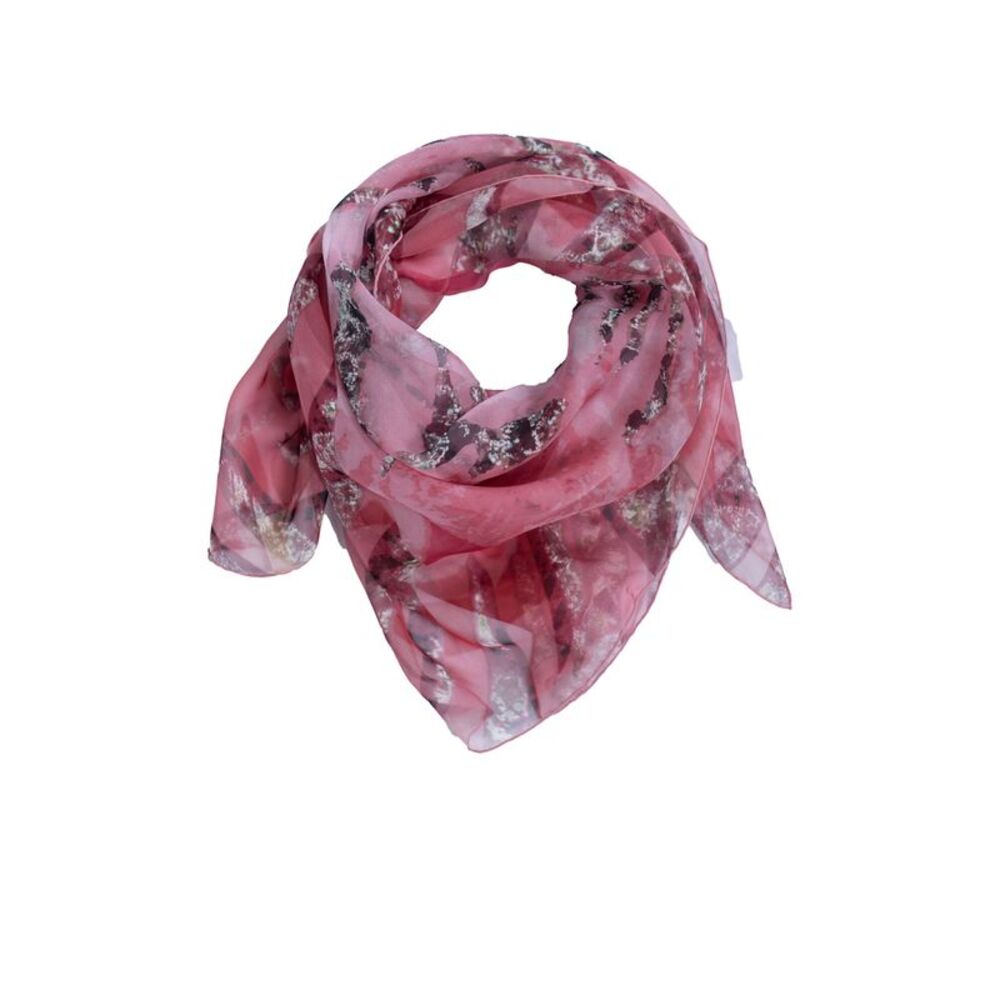 Cartier diamond and jaguar printed scarf in pink